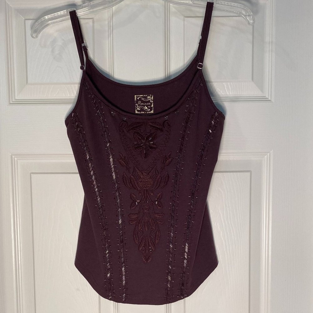 Flounce tbd - Beaded Corset Style Cami Top Size M